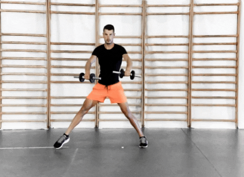 DB lateral lunge / frontal raise