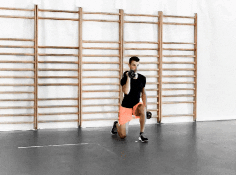 DB power kick lunge